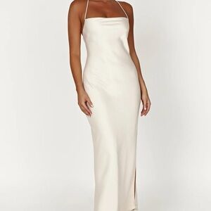 Meshki Sydney Straight Neck Slip Maxi Dress